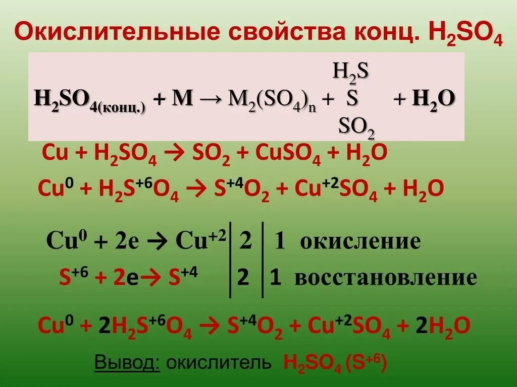 Cu h2so4 молекулярное. Cu h2so4 конц. H2so4 конц таблица. Cu h2so4 конц ОВР. Окислительные свойства h2so4.