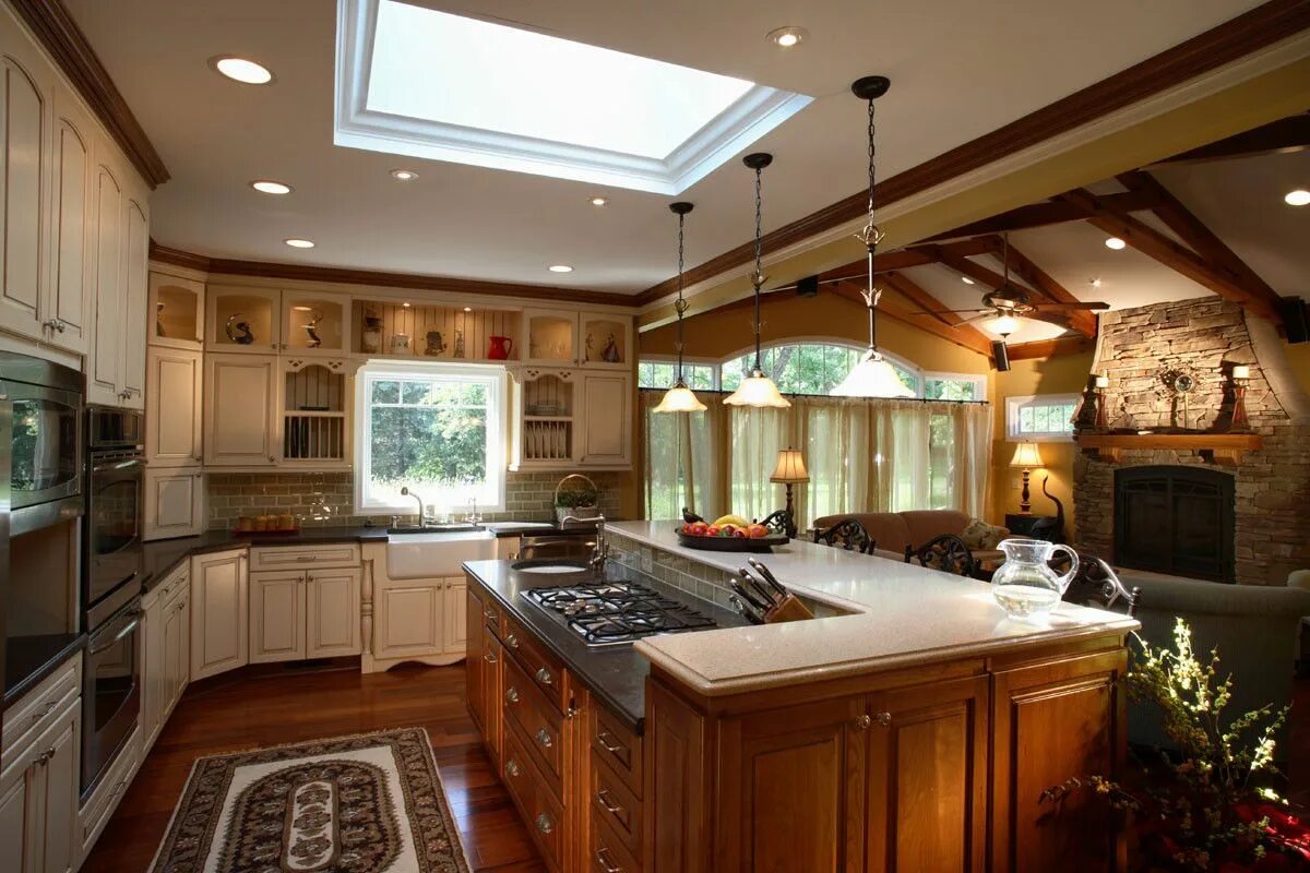 Модерн фармхаус интерьер. Красивые кухни с островками. Classic style beach houses's kitchen. The home kitchen. Кухня в коттедже фото.