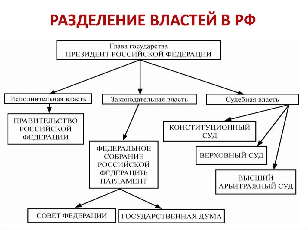 Органы государственной власти система разделения властей