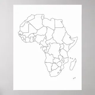 Afrika Karta kontur Poster Zazzle.se