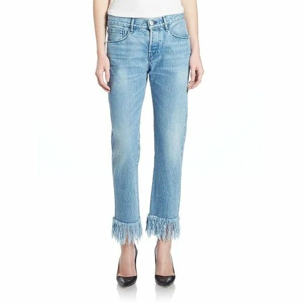 3x1 WM3 Straight Crop Fringe Jeans SHOPBOP