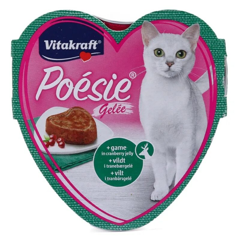 Vitakraft Poesie для кошек. Vitakraft Poesie Sauce для кошек 85 гр. Консервы для кошек в ламистере. Корм для кошек с клюквой влажный.