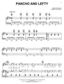 Pancho And Lefty Sheet Music; Transposable Sheet Music - Download & Pri...