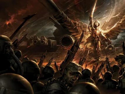 Скачать обои Warhammer 40000, гвардия, Angel of Fire, Солар Махариус, Лорд, лазг