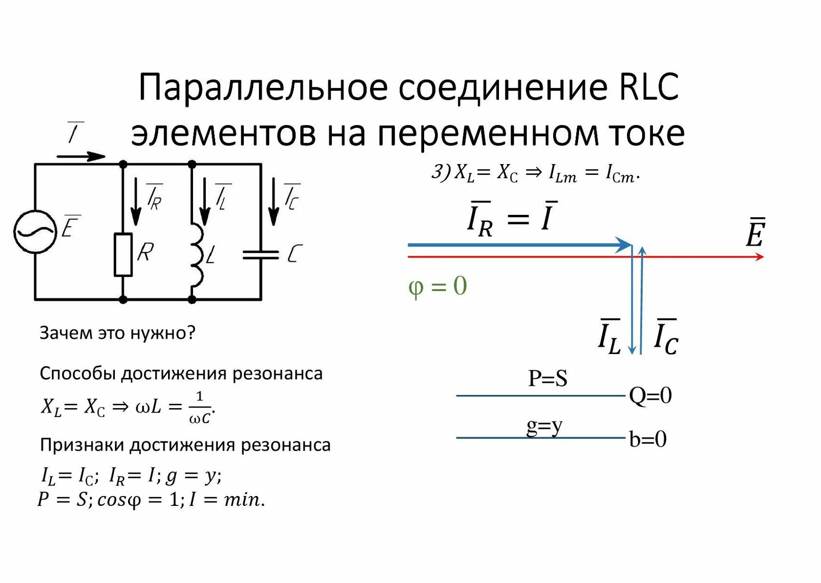 Параллельное соединение RLC элементов. Последовательное соединение RLC элементов в цепи. Параллельная RLC цепь. Электрическая RLC - цепь переменного тока.