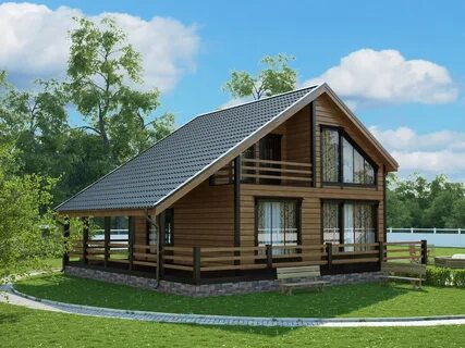 Проекты каркасных домов с верандой