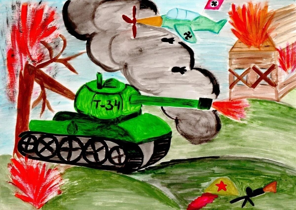 Рисунок про войну. Детские рисунки о войне.