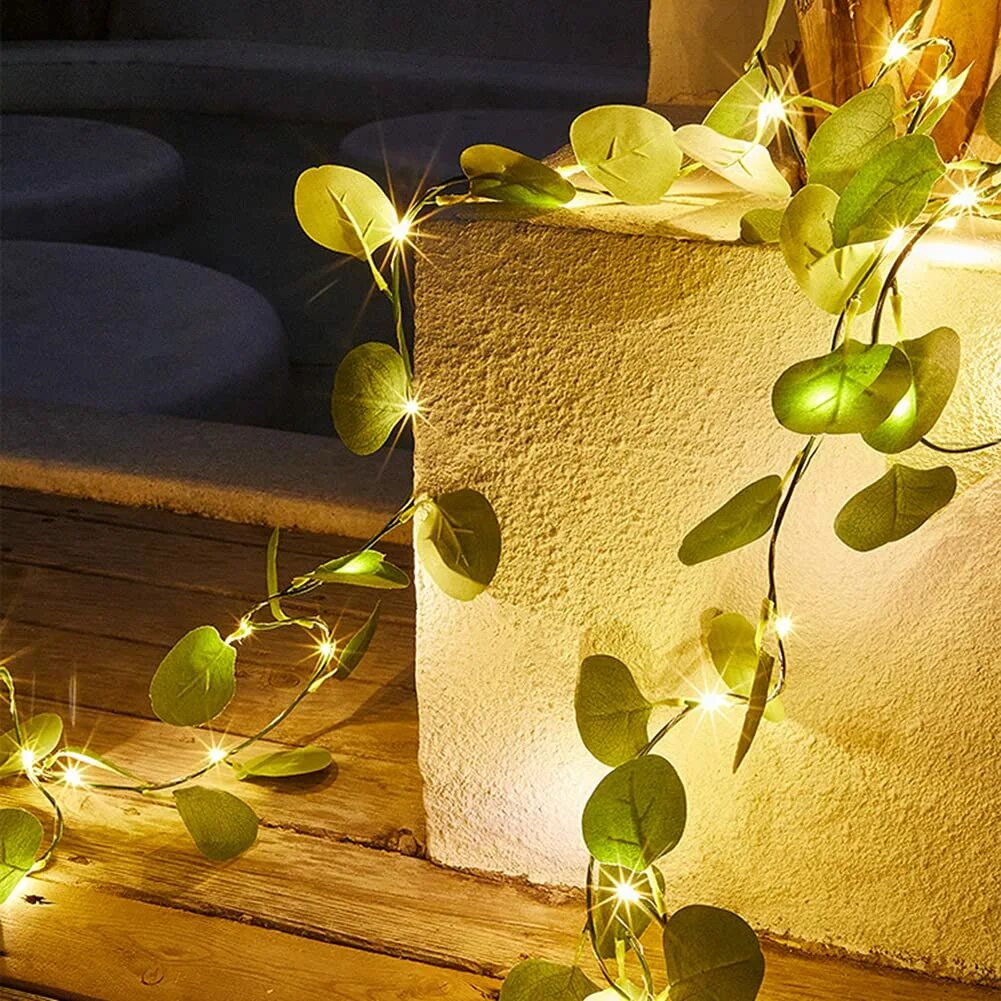 Плющ свет. Led String Lights leaves Solar.