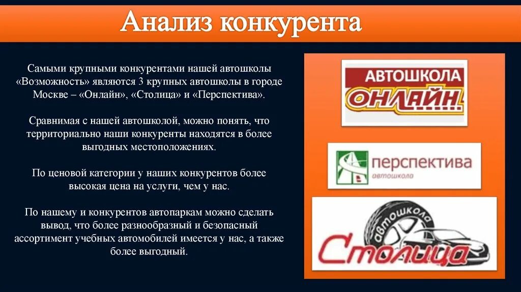 Анализ автошколы