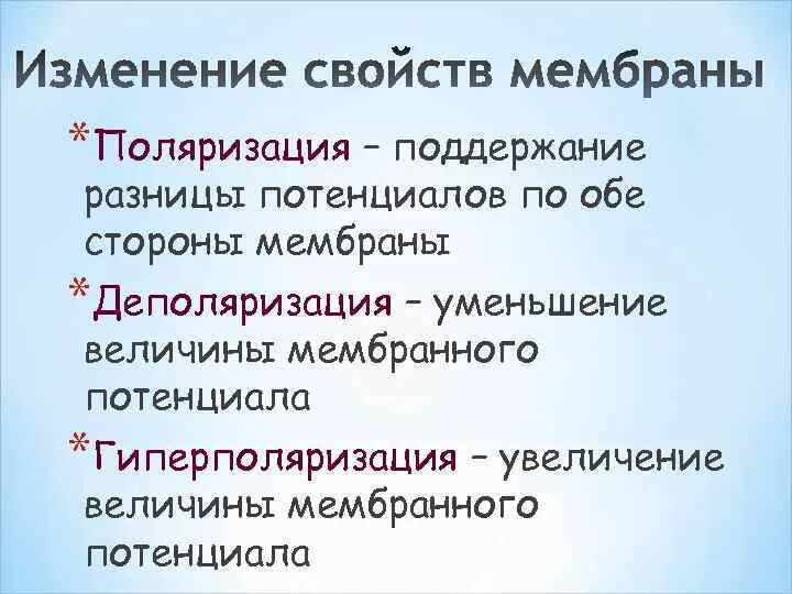 Деполяризация мембраны клетки. Деполяризация клеточной мембраны. Гиперполяризация это в физиологии. Поляризация и деполяризация мембраны. Поляризация физиология.