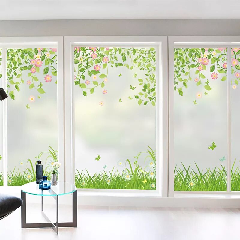 Статические наклейки на окна. Плёнка на окна декоративная. наклейки на окна. декоративные наклейки на окна. наклейка на стекло окна.