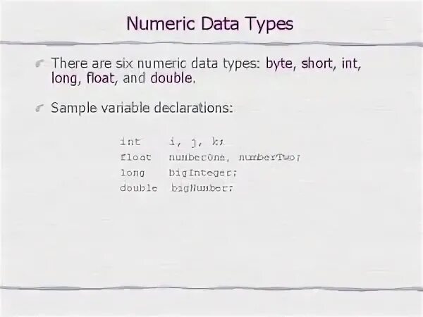 Numeric java. Numeric java