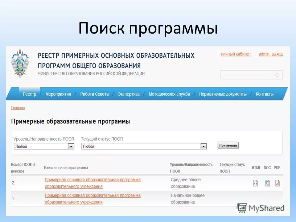 Реестр образование программы. Реестр примерных основных образовательных программ. Госреестр программ. Федеральный государственный реестр. Реестр программы образования.