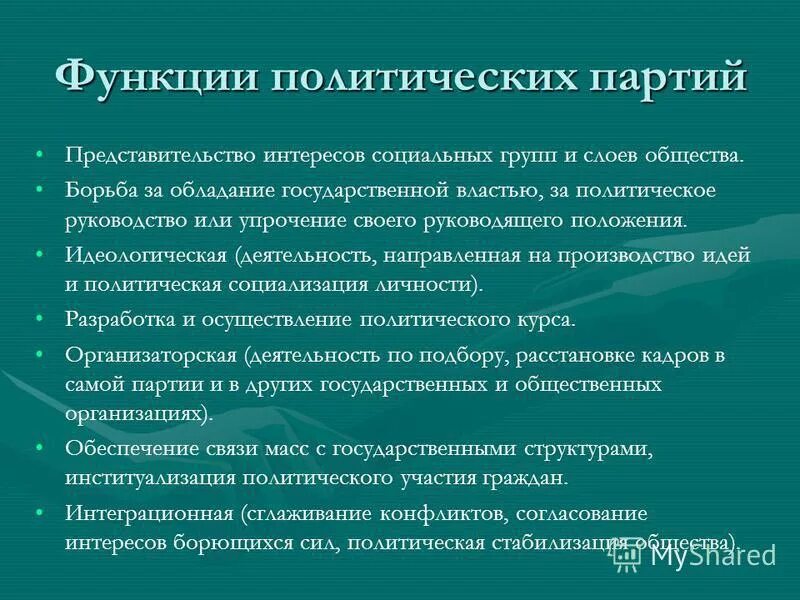 Функции политического представительства