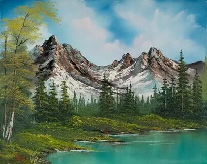 Mountain Reflections. Painting #4. Bob Ross Painting Binge Continues. - Home