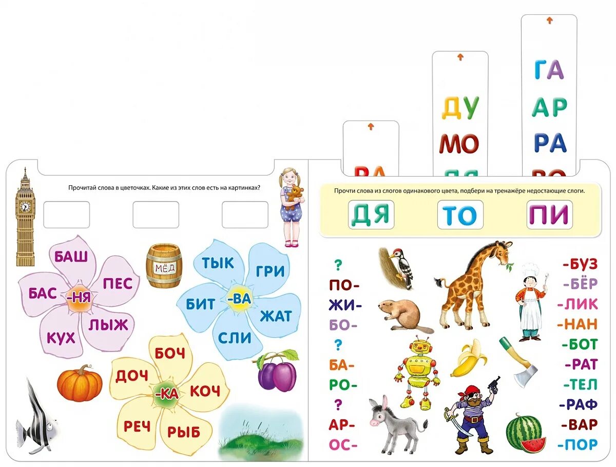 Читаем по слогам. Тренажёр "чтение по слогам". Тренажеры для обучения чтению дошкольников. Чтение по слогам для дошкольников тренажер. Чтение по слогам с картинками