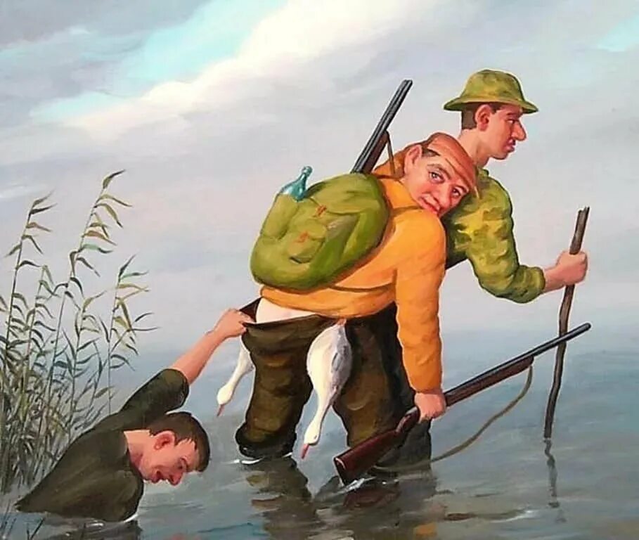 Рыбаки ужинали курили