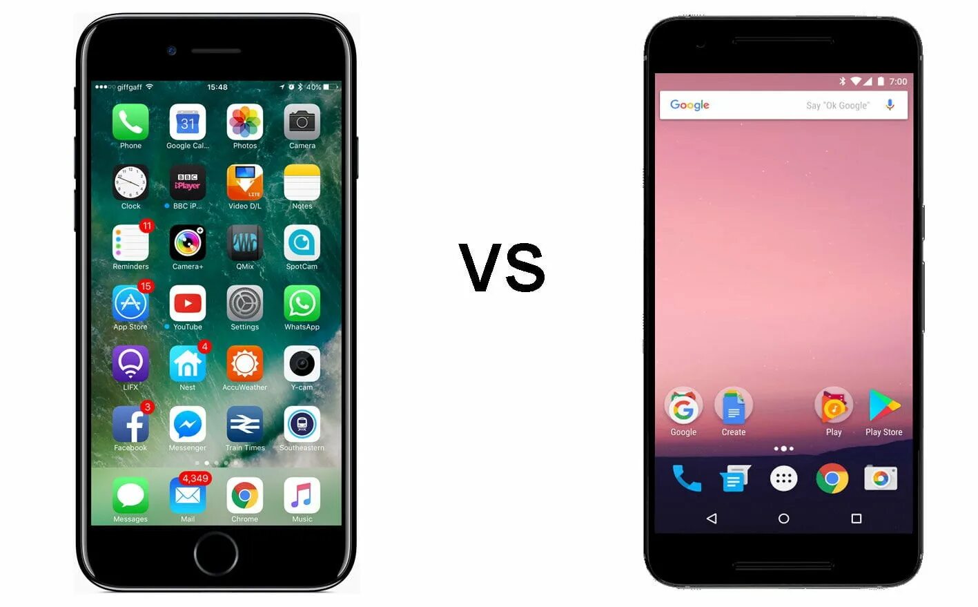 Android v 7.0. Сравнение мобильных платформ ios и android. ios или android. сравнение мобильных операционных систем ios и android. ios против android.