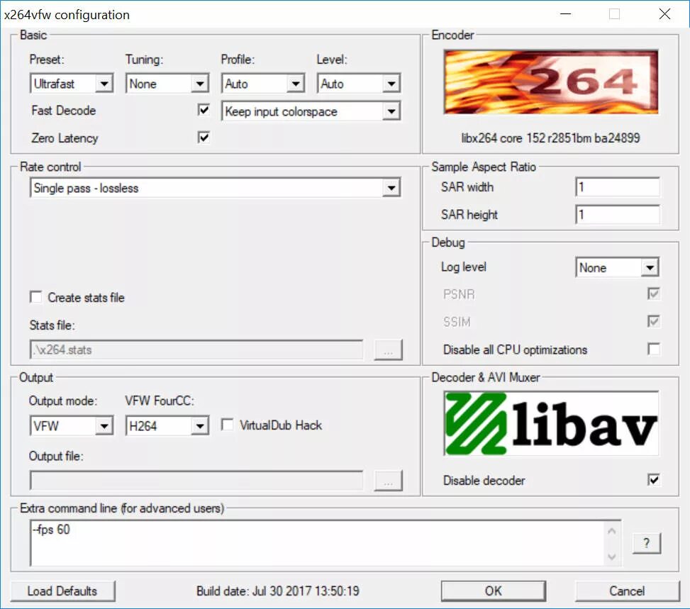 Config page