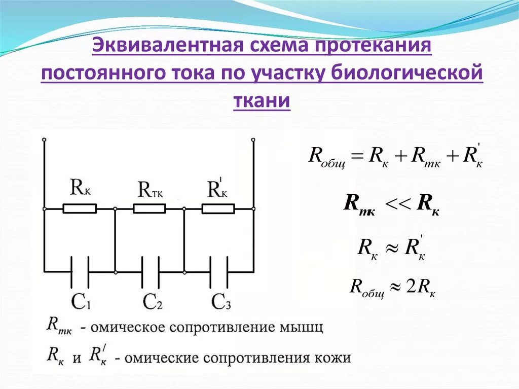 Характеристики электрических схем. Эквивалентные электрические схемы живых тканей. Эквивалентная схема биологического объекта. Эквивалентная схема электропроводности живой ткани. Импеданс эквивалента электрической схемы.