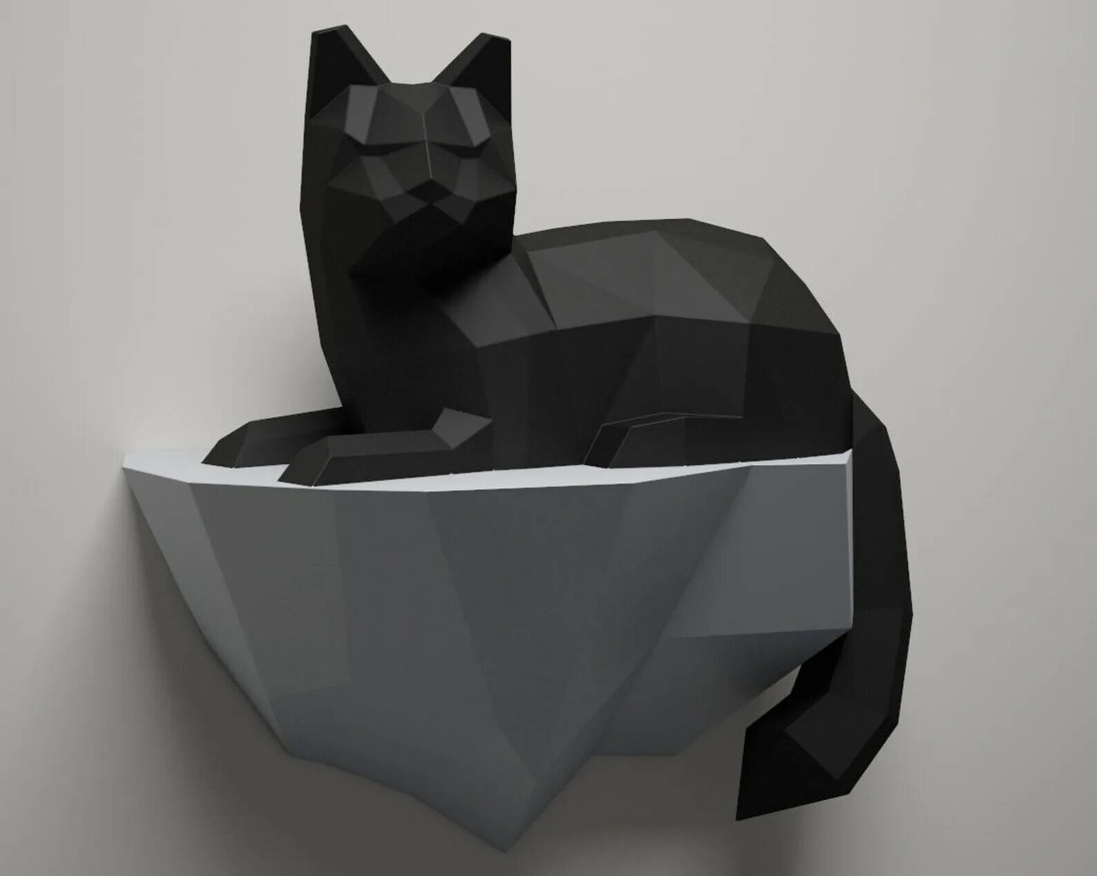 Объемная кошка из бумаги. Паперкрафт кот. Фигурка кота из бумаги. Полигональное моделирование кошка. Полигональная фигура кот.