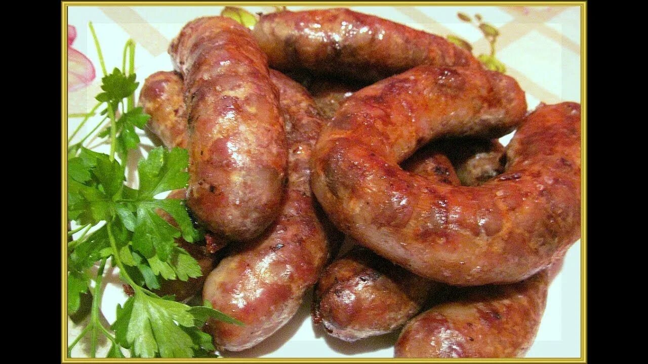 Домашние колбаски из свинины