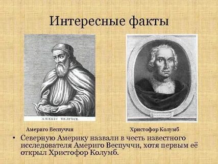 Колумб и веспуччи открытие