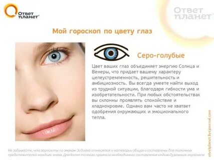 Цвет глаз характеристики