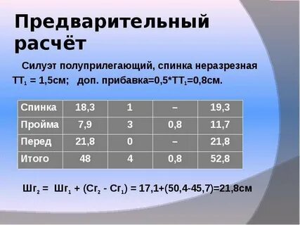 Предварительный расчет