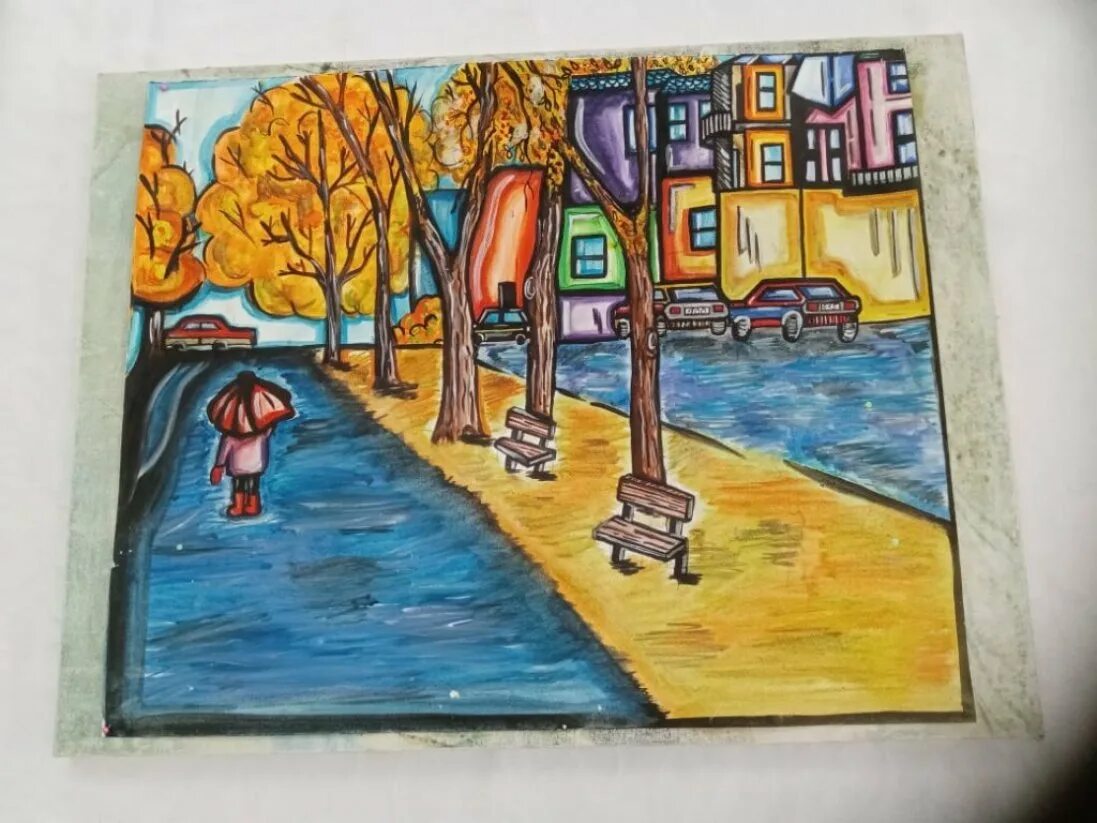 В моем городе нет работы. Осень в городе рисунок для детей. осень в нашем городе рисунки. осень в моем городе рисунки. осенний город глазами детей.