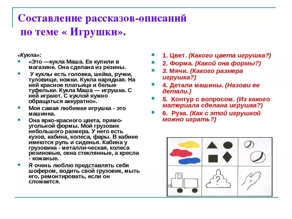 Описательный рассказ по схеме игрушки. Описание предмета по схеме в детском саду. Алгоритм для описания предмета в средней группе. Алгоритм описания игрушки. Рассказ по игрушке старшая группа