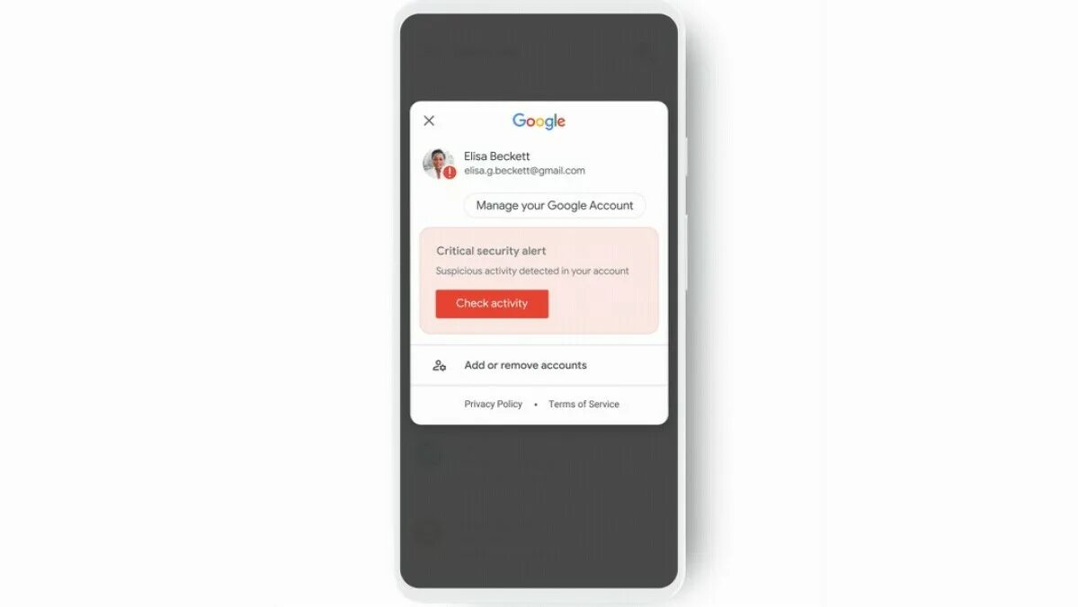 Manager Google account Security. We have detected suspicious activity from your device. Suspicious activity