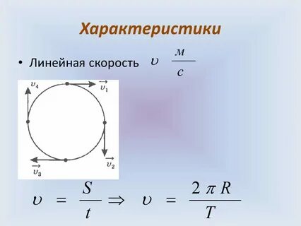 Линейная скорость объектов