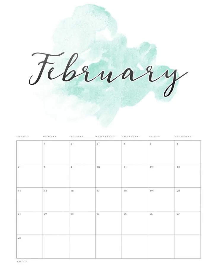 Планер февраль 2025 распечатать бесплатно Cute February 2019 Printable Calendar #February #February2019 #February2019Calen