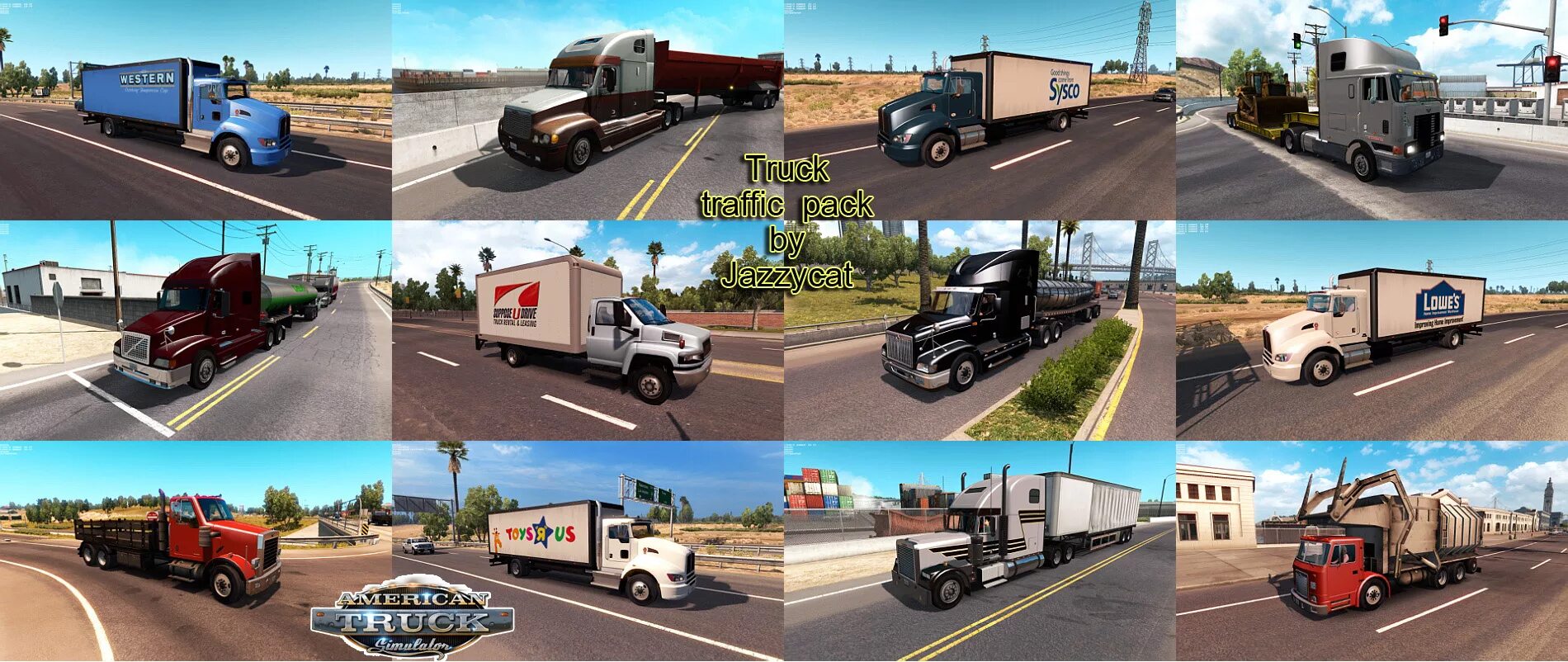 Грузовики трафик. Американ трак симулятор truck rescue trailer pack. трафик трак симулятор маз. европейские грузовики для атс. carlile trucks мод для американ трак симулятор.