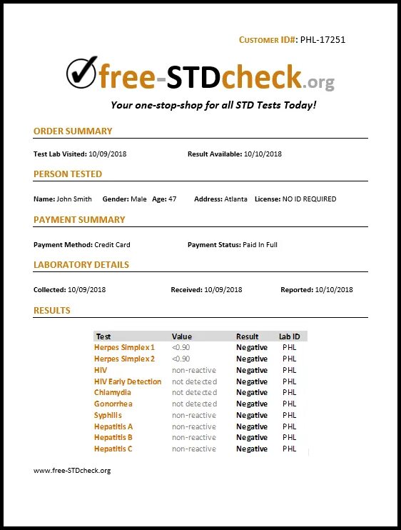 Sample result