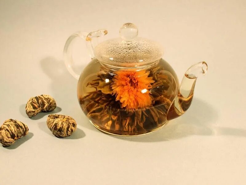Растения для заварки. Китайский чай цветок распускается. Связанный чай белый Лотос благоденствия.