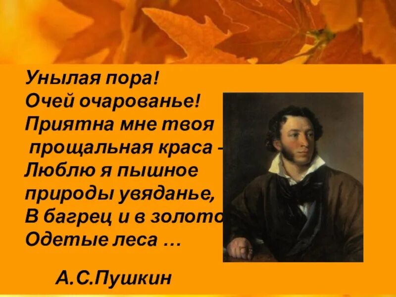 Унылая пора языковая выразительность