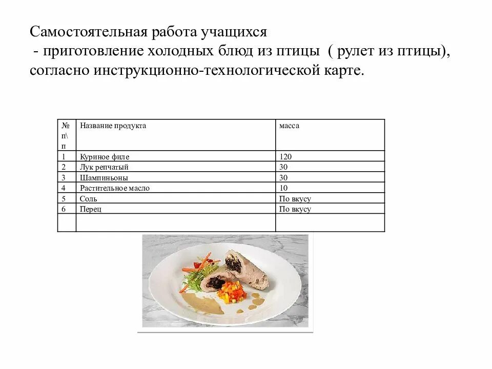 Холодное блюдо из филе рыбы технологическая карта. Технологическая схема приготовления блюда «рулет из кур». Технологическая карта холодных блюд. Холодные блюда из мяса технологическая карта