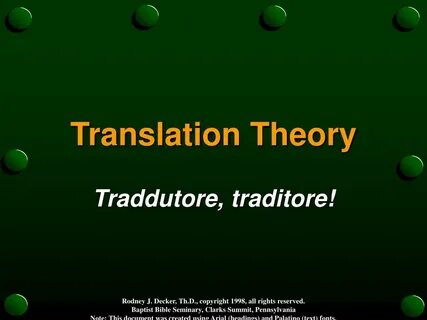 Translation theory