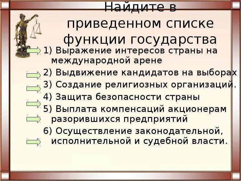 Правовая политика государства функции. Функции государства. Функции государства на международной арене. Функции государства защита интересов страны на международной арене. Выражение функции государства.