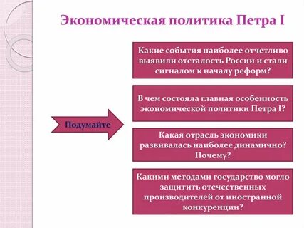 Экономическая политика петра 1 презентация 8 класс торкунов