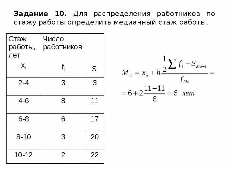 Имеется информация о том что. Модальный стаж формула. Медианный стаж работников. Определить средний стаж работы. Моду и медиану стажа рабочих..