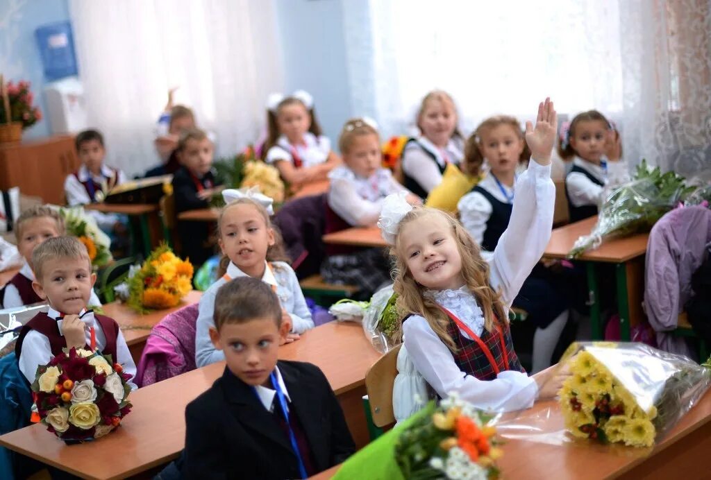 Дети в школе первый класс. Первоклассники на уроке. Школьники в классе. Ученица в школе.