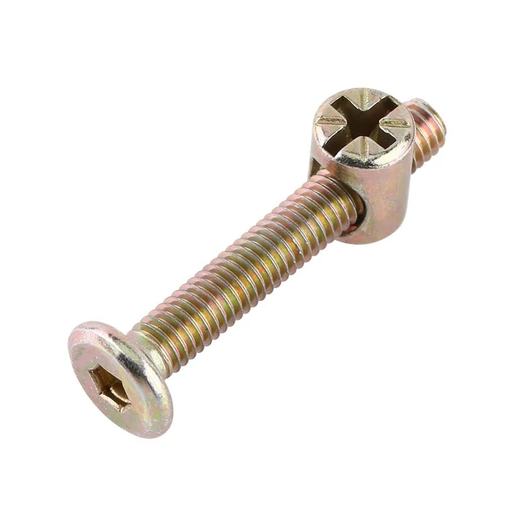 Винт соединительный. Винт соединительный. Винт соединительный. Мебельный соединительный винт с расклепкой. Мебельный болт с m6x12мм, бочковая гайка.