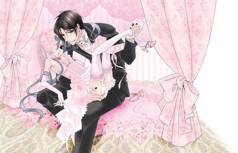 любовь дворецких. тёмный дворецкий клод фаустус и алоис. любовь дворецких. себастьян михаэлис с цветами. тёмный дворецкий сель и себастьян торт.