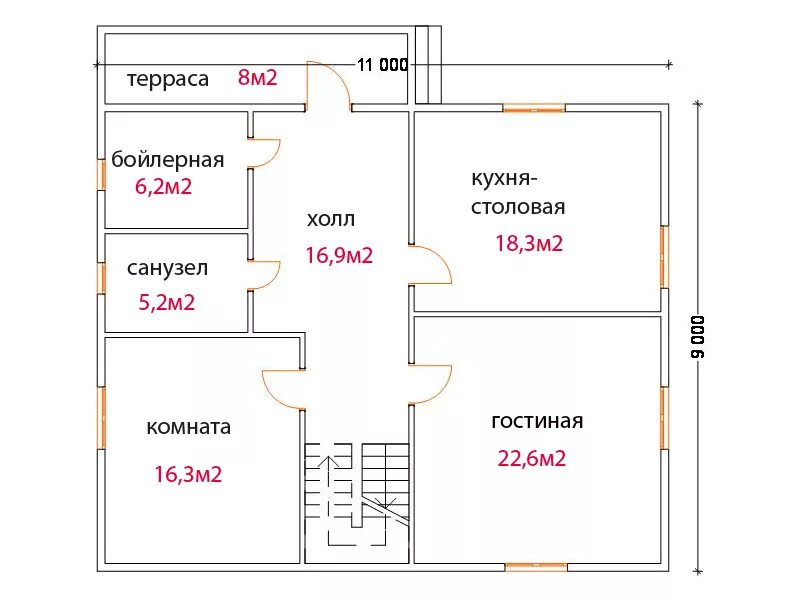 Проекты домов 11 на 11 двухэтажный