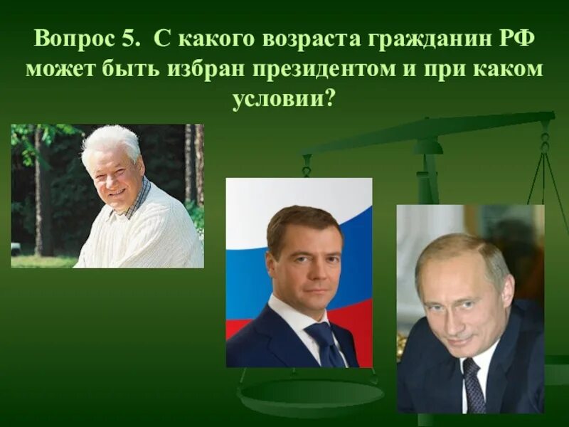 Срок правления президента в России. Возраст для президента РФ. Стать президентом россии возраст