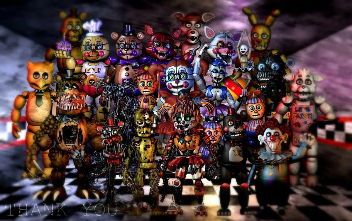 Все аниматроники фнаф 7. FNAF все АНИМАТРОНИКИ. ФНАФ 8 все АНИМАТРОНИКИ. АНИМАТРОНИКИ ФНАФ 10. ФНАФ 7 АНИМАТРОНИКИ.