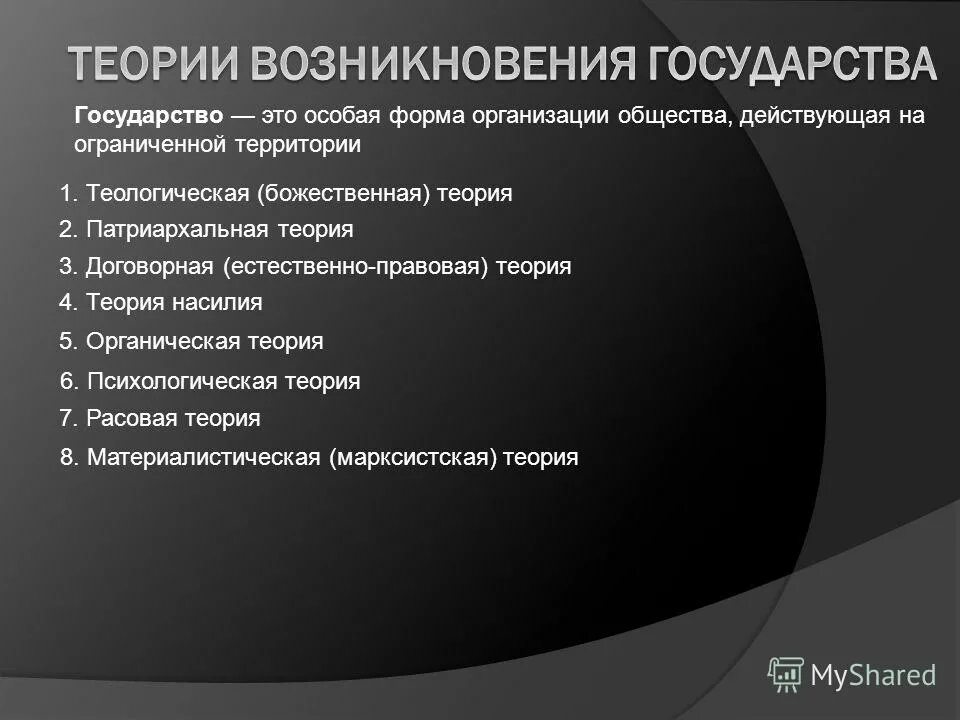 В данном обществе и действующему. Перечислите основные теории возникновения государства. Теории происхождения государства 7 класс Обществознание. Теории происхождения государства Обществознание 9 класс. Последовательность теорий происхождения государства.